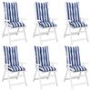 vidaXL Coussins de chaise de jardin &agrave; dossier haut lot de 6