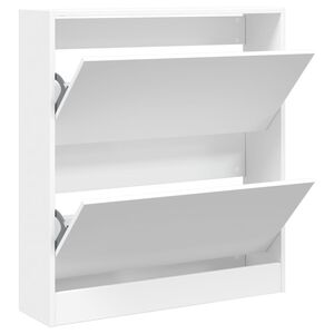vidaXL Armoire &agrave; chaussures blanc 80x21x87,5 cm bois d'ing&eacute;nierie
