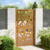 vidaXL Portail de jardin 100x200 cm en acier patin&eacute;, design l&eacute;ger