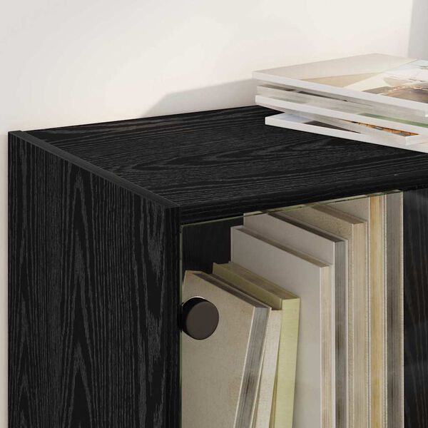 vidaXL Haut Armoire Ch&ecirc;ne noir 68 x 37 x 142 cm Bois d'ing&eacute;nierie
