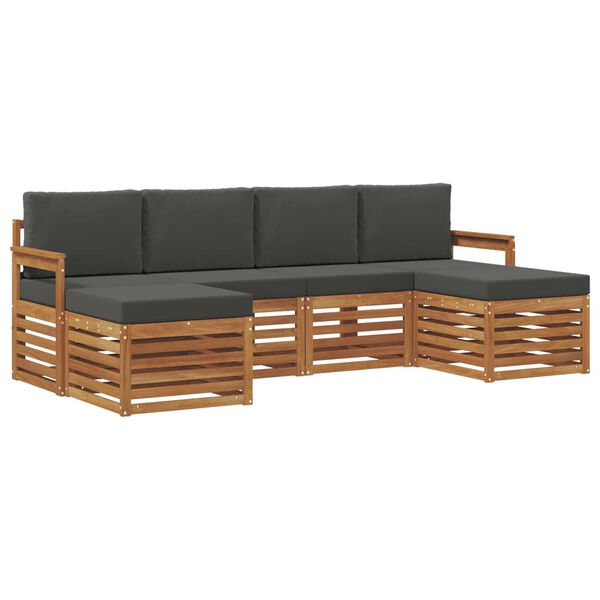 vidaXL Ensembles de canap&eacute;s avec coussin 6 pcs Naturel et Anthracite