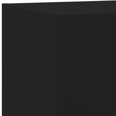 vidaXL Meuble TV mural avec lumières LED noir 60x35x31 cm