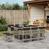 vidaXL Ensemble &agrave; manger de jardin 11pcs avec coussins gris poly rotin