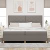 vidaXL Lit &agrave; ressort LED avec matelas Taupe 200 x 200 cm tissu