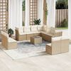 vidaXL Salon de jardin avec coussins 12 pcs beige r&eacute;sine tress&eacute;e