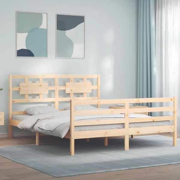 vidaXL Cadre de lit sans matelas bois massif
