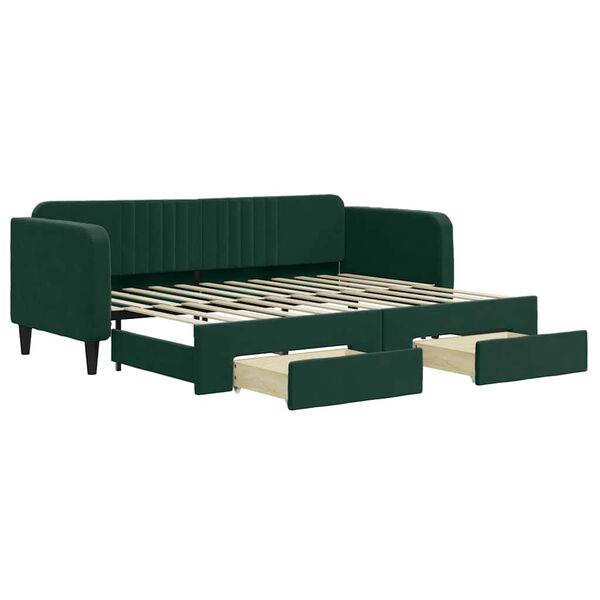 vidaXL Lit de jour avec gigogne et tiroirs sans matelas 80x200 cm