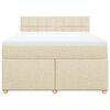 vidaXL Sommier &agrave; lattes de lit avec matelas Cr&egrave;me 160x200 cm Tissu