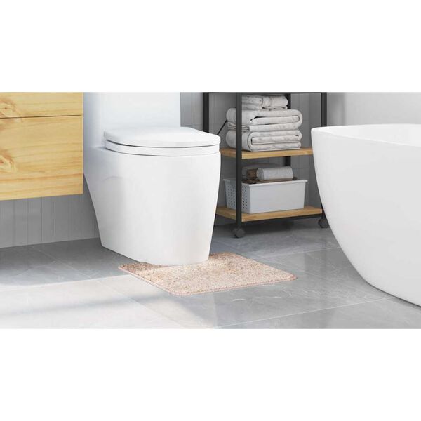 vidaXL Tapis de bain antid&eacute;rapant avec d&eacute;coupe pour toilette Cr&egrave;me
