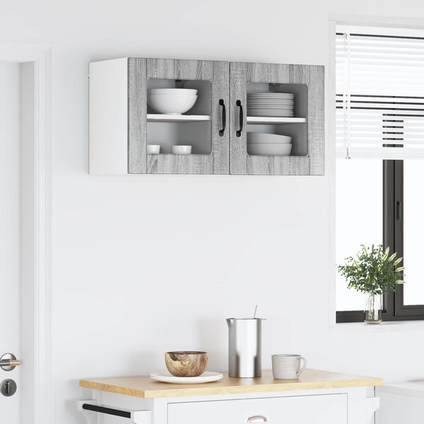 vidaXL Armoire de cuisine avec porte 2 pcs Gris Sonoma 40 x 31 x 40 cm