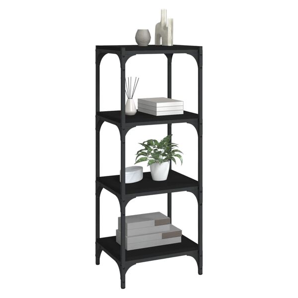 vidaXL Biblioth&egrave;que Noir 40x33x100 cm Bois d'ing&eacute;nierie et acier