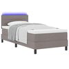 vidaXL Lit &agrave; ressorts avec matelas avec LED Taupe 90 x 200 cm tissu