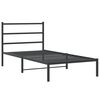 vidaXL Cadre de lit m&eacute;tal sans matelas avec t&ecirc;te de lit noir 100x190cm