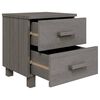 vidaXL Tables de chevet HAMAR 2pcs Gris clair 40x35x44,5cm Bois massif