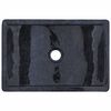 vidaXL Armoire de toilette Teck solide avec lavabos en marbre Noir