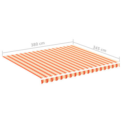 vidaXL Tissu de remplacement pour auvent Jaune et orange 4x3,5 m