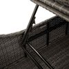 vidaXL Chaise longue pliante coussin et rangement gris r&eacute;sine tress&eacute;e