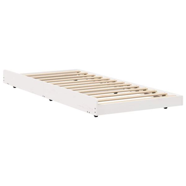 vidaXL Cadre de lit Blanc 80 x 200 cm Bois de pin massif