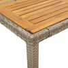 vidaXL Table de jardin et dessus en bois d'acacia gris r&eacute;sine tress&eacute;e