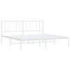 vidaXL Cadre de lit m&eacute;tal sans matelas et t&ecirc;te de lit blanc 200x200 cm