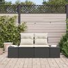 vidaXL Canap&eacute; de jardin Noir 123 x 62 x 69 cm polyrotin