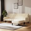 vidaXL Canap&eacute;-lit &agrave; 2 places avec repose-pied Cr&egrave;me Velours