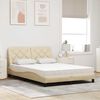 vidaXL Lit avec matelas cr&egrave;me 140x200 cm tissu