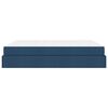 vidaXL Cadre de lit avec matelas avec matelas 2 pcs Bleu tissu