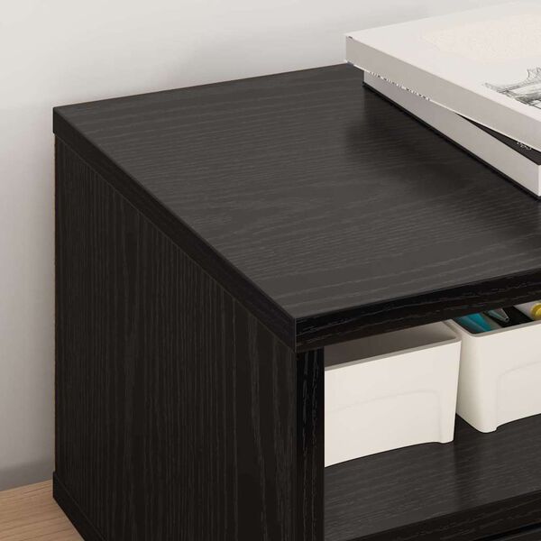 vidaXL Support d'imprimante avec tiroir Ch&ecirc;ne noir 40 x 32 x 24 cm