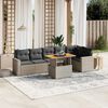 vidaXL Salon de jardin avec coussins 7 pcs gris r&eacute;sine tress&eacute;e