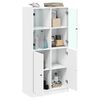 vidaXL Buffet haut avec portes blanc 68x37x142 cm bois d'ing&eacute;nierie