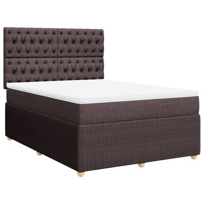 vidaXL Sommier à lattes de lit avec matelas Marron foncé 140x200 cm