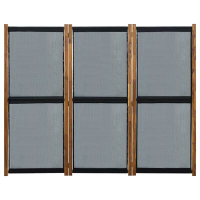 vidaXL Cloison de séparation 3 panneaux Noir 210x170 cm