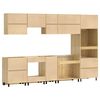 vidaXL Armoire avec tiroir avec &eacute;tag&egrave;re SKI 9 pcs Brun Miel Pin massif
