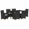 vidaXL Ensemble de salle &agrave; manger pour jardin 7 pcs Noir polyrotin