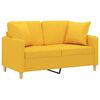 vidaXL Canap&eacute; 2 places avec oreillers et coussins Jaune clair 120 cm