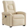 vidaXL Fauteuil inclinable de massage Cr&egrave;me Tissu