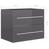 vidaXL Ensemble de meubles de salle de bain 2 pcs Gris brillant