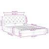 vidaXL Cadre de lit avec LED sans matelas rose 140x200 cm velours