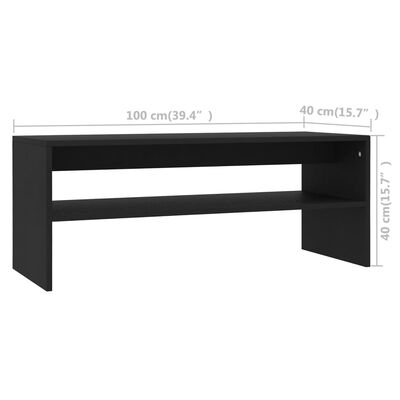 vidaXL Table basse Noir 100x40x40 cm Bois d'ingénierie