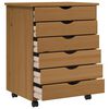 vidaXL Armoire roulante avec tiroirs MOSS bois de pin marron miel