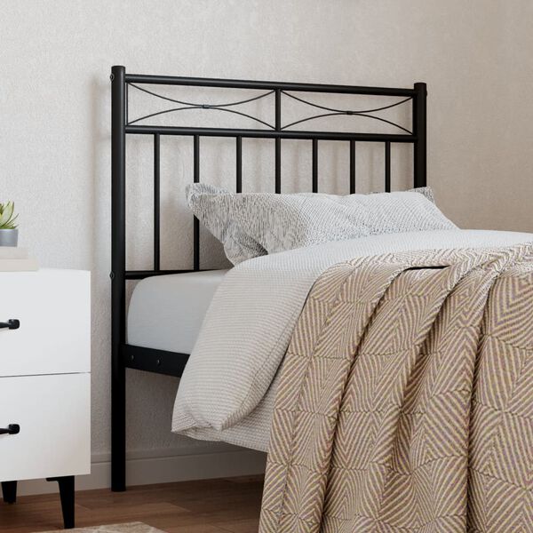 vidaXL T&ecirc;te de lit de remplacement m&eacute;tal noir 75 cm