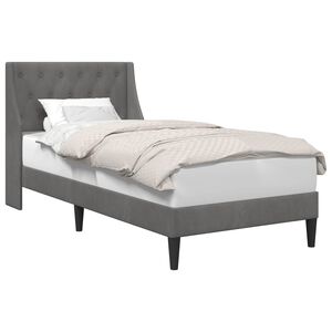 vidaXL Cadre de lit avec t&ecirc;te de lit Gris fonc&eacute; 100 x 203 cm Velours