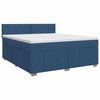 vidaXL Lit boxspring avec matelas Bleu 160 x 200 cm Tissu