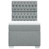 vidaXL Sommier &agrave; lattes de lit avec matelas Gris clair 90x200 cm Tissu