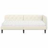 vidaXL Cadre de lit d'angle avec matelas Cr&egrave;me 100 x 200 cm Velours