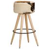 vidaXL Tabourets de bar lot de 2 cuir véritable et bois de manguier