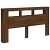 vidaXL T&ecirc;te de lit &agrave; LED ch&ecirc;ne marron 180x18,5x103,5cm bois ing&eacute;nierie