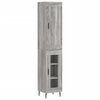vidaXL Buffet haut Sonoma gris 34,5x34x180 cm Bois d'ing&eacute;nierie
