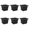 vidaXL Pots de plantes 6 pcs Noir 23 x 23 x 17,5 cm Plastique